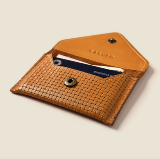 Mini Envelope Leather Wallet with RFID Protection - Tan