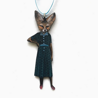 Wooden Collage Christmas Ornament - Sassy Fox