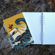Load image into Gallery viewer, The Great Wave Wire-Bound Notebook with Nautical Dog