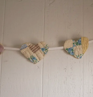 Reclaimed Quilt Heart Bunting