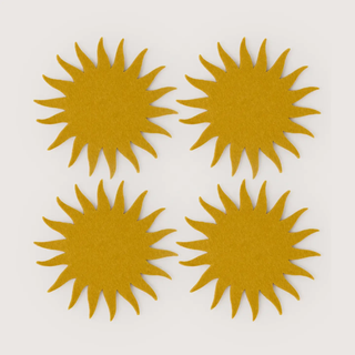 Merino Wool Sunburst Coaster Solid 4 Pack