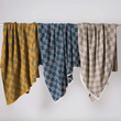 Load image into Gallery viewer, Gingham Plaid Sustainable Throw Blanket - Yellow