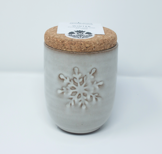 Ceramic Candle With Seed Label - Winter