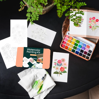 Watercolor Painting Kit Zinnia Garden