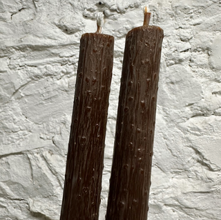 Beeswax Twig Taper Candles - Burnt Amber