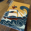 Load image into Gallery viewer, The Great Wave Wire-Bound Notebook with Nautical Dog