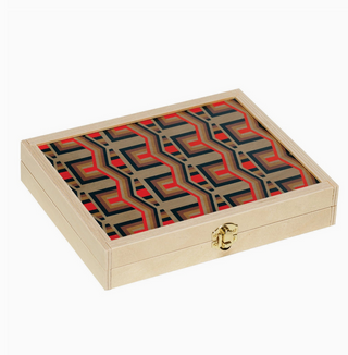 Wooden Travel Backgammon Set - Shareen Red