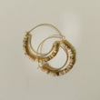 Load image into Gallery viewer, Beaded Temple Hoop Earrings