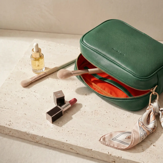 Large Leather Cosmetic Bag