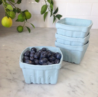 Heritage Porcelain Berry Basket Blue Medium