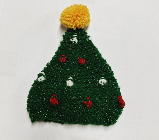 Hand-Knit Kid's Christmas Tree Hat