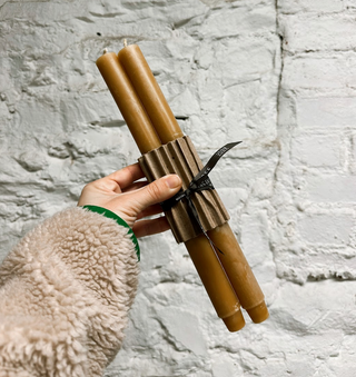 Beeswax Church Taper Candles - Natural 12"