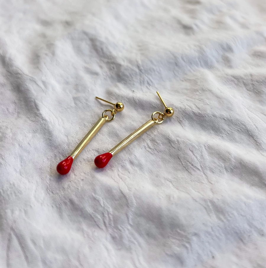 Matchstick Earrings - 18k Gold Plated