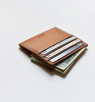 Italian Leather Utility Card Case - Tan