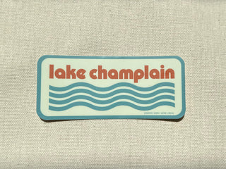 Lake Champlain Waves Orange & Blue Sticker