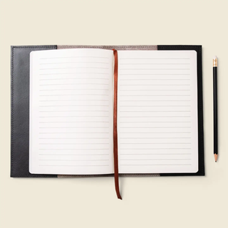 Refillable A5 Leather Notebook Cover-Black