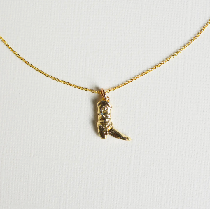 Cowboy Boot Necklace - 14k Gold Fill