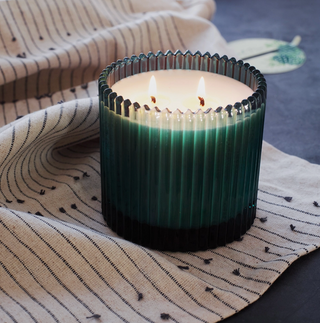 Roland Pine Double Wick Ribbed Candle - 14oz