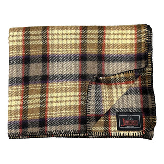 Johnson Woolen Mills Norris Throw - Gold Black Red Plaid (E)