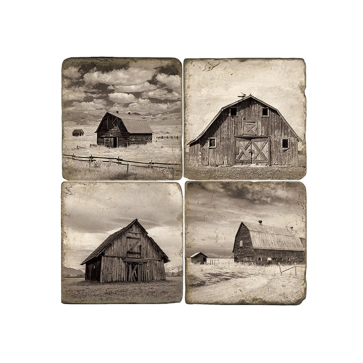 Country Barns Marble Coasters - Set of 4
