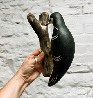 Handpainted Downy Woodpecker Wall Hanging