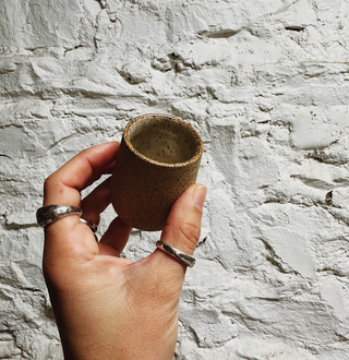 Laura White Speckled Toothpick Holder