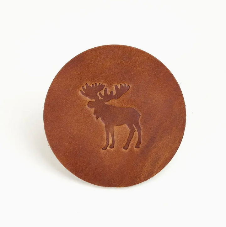 Moose Leather Coasters - Set of 4