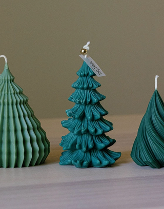 Walk In The Woods Scented Christmas Tree Candle - Hunter Green