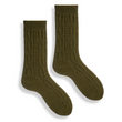 Load image into Gallery viewer, Chunky Cable Wool Cashmere Socks - Olive