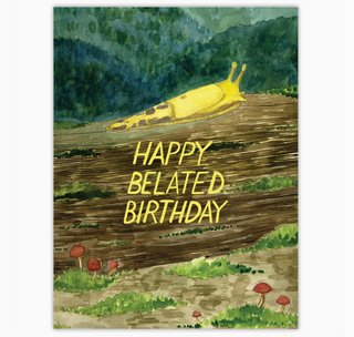 slug belated birthday card - YA5