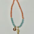Load image into Gallery viewer, Cora Fish Necklace - Bamboo Coral, Amazonite, & Pearl