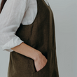 Load image into Gallery viewer, Pinafore Apron Olive - Size 0 - 4