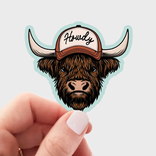 Howdy Cow Sticker