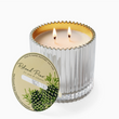 Load image into Gallery viewer, Roland Pine Two-Wick Glass Candle - Silver Ribbed 14 oz