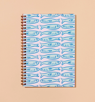 Sardines Spiral Letterpress Notebook