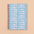 Load image into Gallery viewer, Sardines Spiral Letterpress Notebook