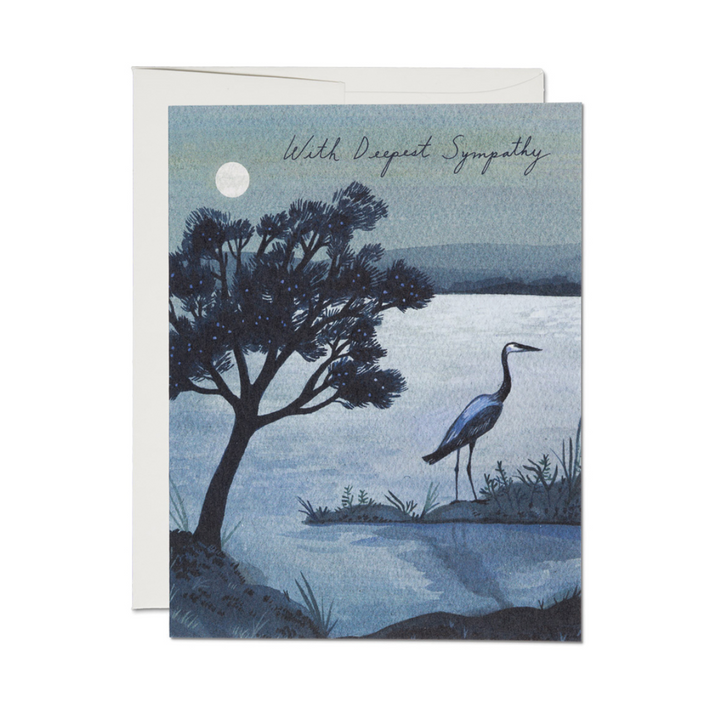 blue heron sympathy card - RC3
