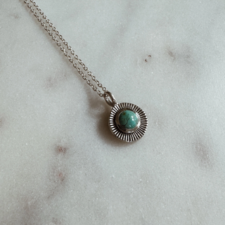 Sunbursrt Pendant Necklace Bronze 24"
