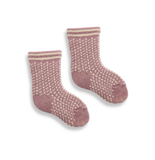 Baby Cashmere/Wool Nordic Birdseye Sock - Rosewood