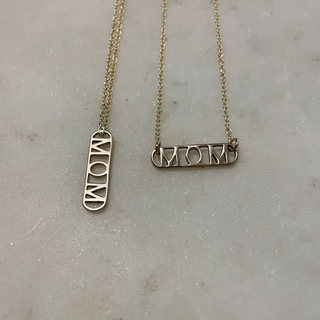 Mom Pendant Necklace - Bronze 24"