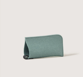 Hana Merino Wool Eyeglass Sleeve - Spruce & Black