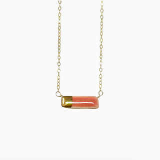 Tiny Reed Necklace - 16" Hot Pink / Gold