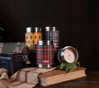 Plaid Vintage Canteen Candle - In the Pines