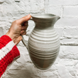 Load image into Gallery viewer, Laura White Pottery Pitcher With Handle Full Glaze - Large