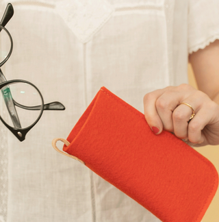 Felt Eyeglass Sleeve - Orange