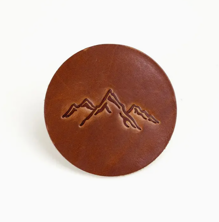 Mountain Leather Coasters - Set of 4