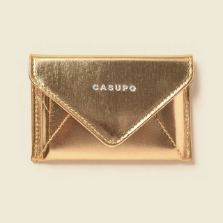 Mini Envelope Leather Wallet with RFID Protection - Gold