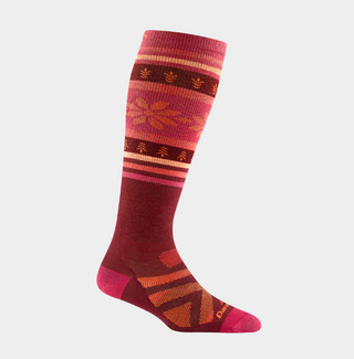 Darn Tough Women's Alpine Over-The-Calf Ski & Snow Sock - Burgundy 8021