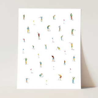 Tiny Golfers Art Print 16x20