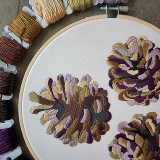 DIY Embroidery Kit 8" - Pinecones
